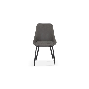 Chaise MICRA PU Gris clair, dimensions: H86 x L49 x P61 cm, idéal pour un salon de prestige