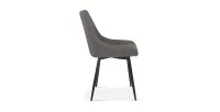 Chaise MICRA PU Gris clair, dimensions: H86 x L49 x P61 cm, idéal pour un salon de prestige