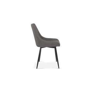 Chaise MICRA PU Gris clair, dimensions: H86 x L49 x P61 cm, idéal pour un salon de prestige