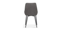 Chaise MICRA PU Gris clair, dimensions: H86 x L49 x P61 cm, idéal pour un salon de prestige