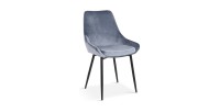 Chaise MICRA Velours Bleu, dimensions: H86 x L49 x P61 cm, idéal pour un salon de prestige