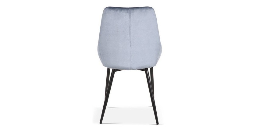 Chaise MICRA Velours Bleu, dimensions: H86 x L49 x P61 cm, idéal pour un salon de prestige