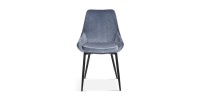 Chaise MICRA Velours Bleu, dimensions: H86 x L49 x P61 cm, idéal pour un salon de prestige