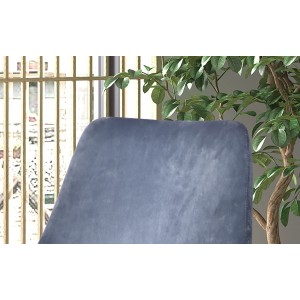 Chaise MICRA Velours Bleu, dimensions: H86 x L49 x P61 cm, idéal pour un salon de prestige