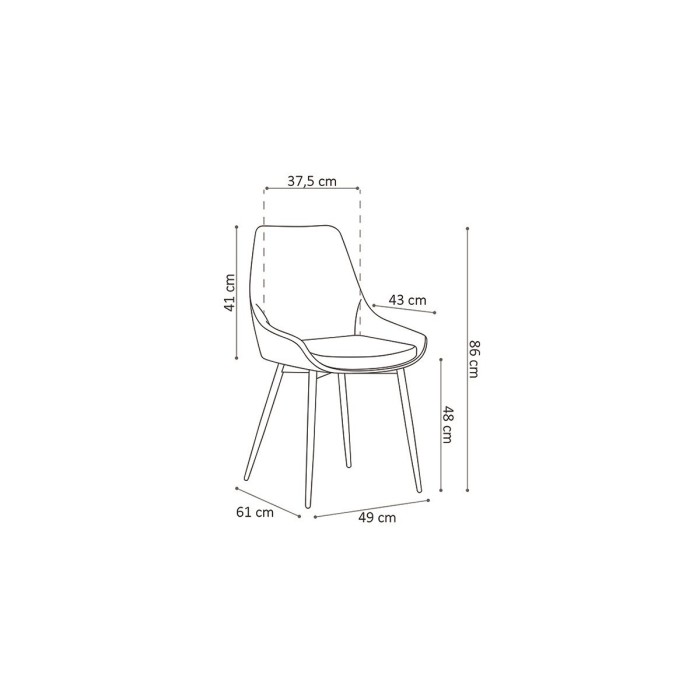 Chaise MICRA Velours Rose, dimensions: H86 x L49 x P61 cm, idéal pour un salon de prestige