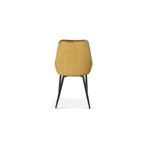 Chaise MICRA Velours Or, dimensions: H86 x L49 x P61 cm, idéal pour un salon de prestige