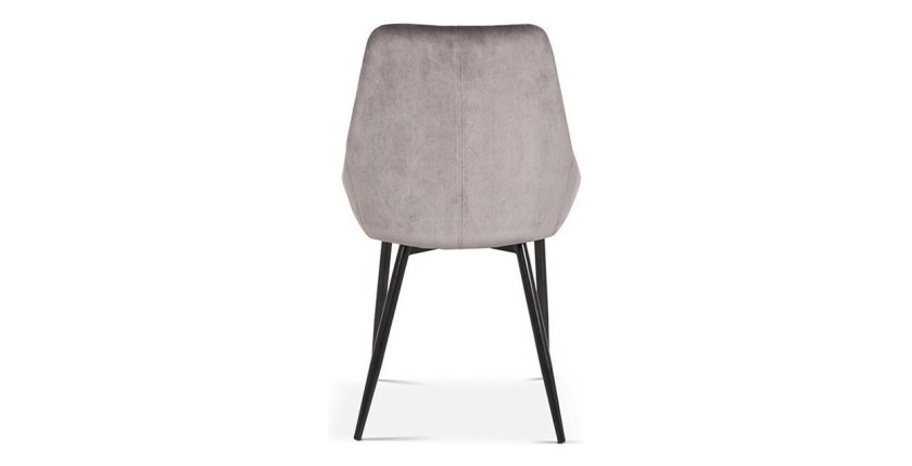 Chaise MICRA Velours Gris, dimensions: H86 x L49 x P61 cm, idéal pour un salon de prestige
