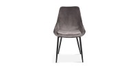 Chaise MICRA Velours Gris, dimensions: H86 x L49 x P61 cm, idéal pour un salon de prestige