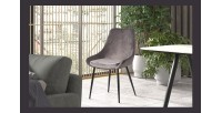 Chaise MICRA Velours Gris, dimensions: H86 x L49 x P61 cm, idéal pour un salon de prestige