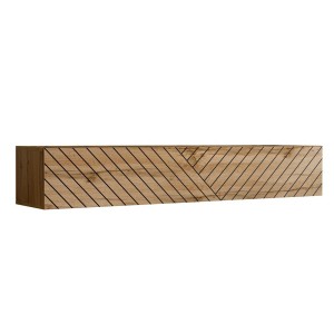 Ensemble de meubles design de salon SWITCH VI. Coloris blanc et chêne finition blanches brillantes et chêne effet fraisé.