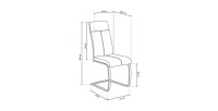 Chaise ALI PU Blanc, dimensions: H101 x L42 x P61 cm, idéal pour une salle à manger unique