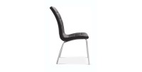Chaise MERIL PU Noir, dimensions: H96 x L42 x P55 cm, idéal pour une salle a mangé tape a l'œil