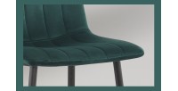 Chaise BRUCE Velours Vert, dimensions: H86 x L45 x P55 cm, idéal pour une salle à manger design et moderne