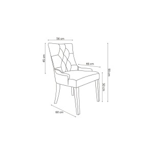 Chaise ROYA Tissu bleu, dimension H93 x L56 x P60, idéal pour votre cuisine ou salle à manger
