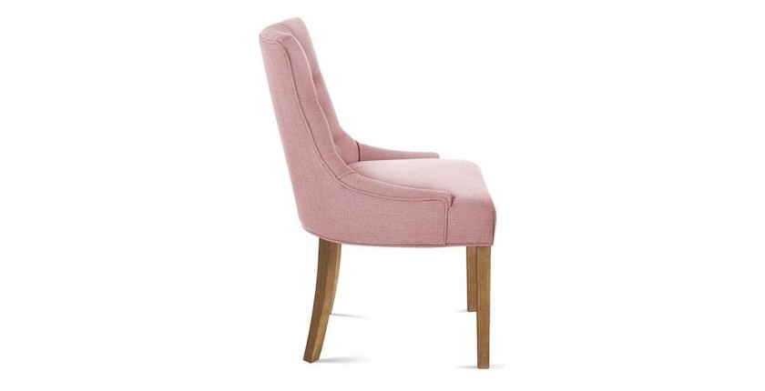 Chaise ROYA Tissu rose, dimension H93 x L56 x P60, idéal pour votre cuisine ou salle à manger