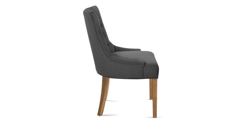Chaise ROYA Tissu Anthracite, dimension H93 x L56 x P60, idéal pour votre cuisine ou salle à manger