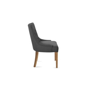 Chaise ROYA Tissu Anthracite, dimension H93 x L56 x P60, idéal pour votre cuisine ou salle à manger
