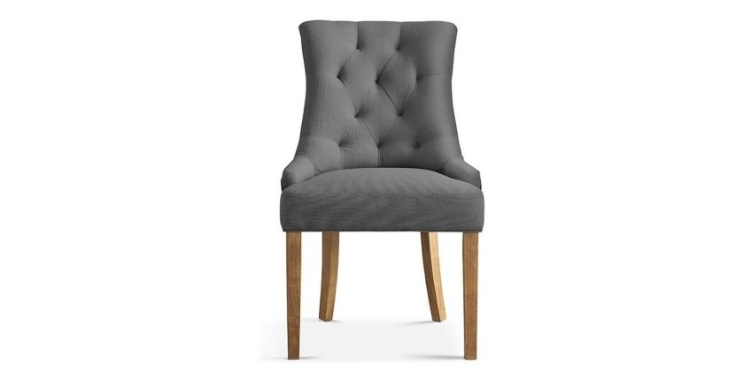 Chaise ROYA Tissu Anthracite, dimension H93 x L56 x P60, idéal pour votre cuisine ou salle à manger