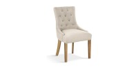 Chaise ROYA Tissu Sable, dimension H93 x L56 x P60, idéal pour votre cuisine ou salle à manger