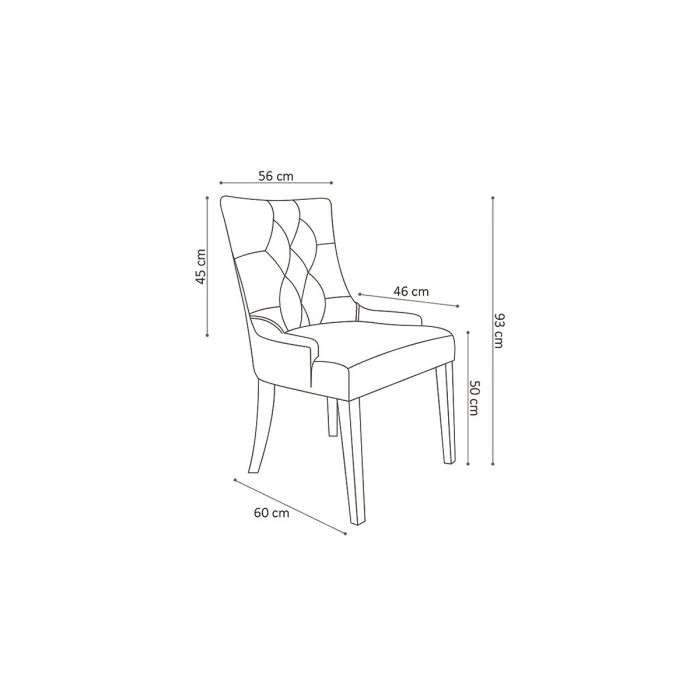 Chaise ROYA Tissu Sable, dimension H93 x L56 x P60, idéal pour votre cuisine ou salle à manger