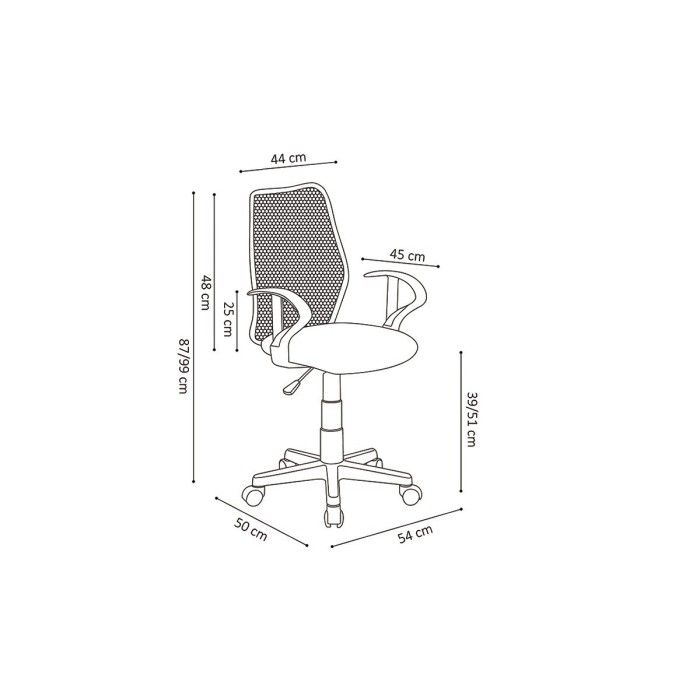 Chaise de bureau JOSH Tissu filet, idéal pour un bureau confortable et moderne