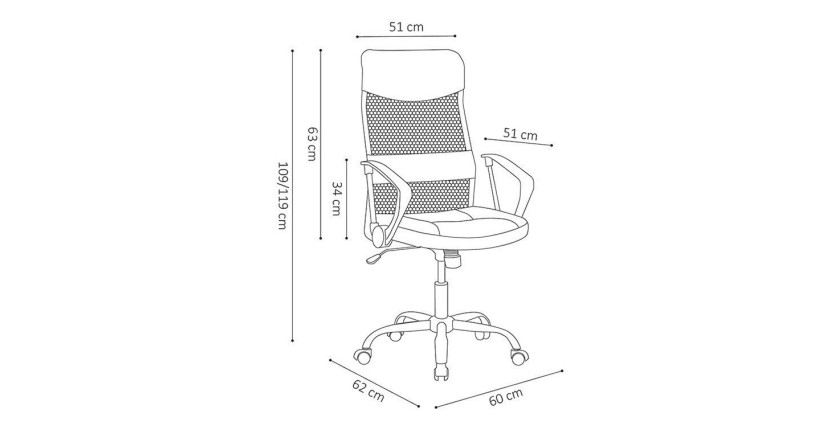 Chaise de bureau JOY Tissu filet, idéal pour un bureau confortable et design