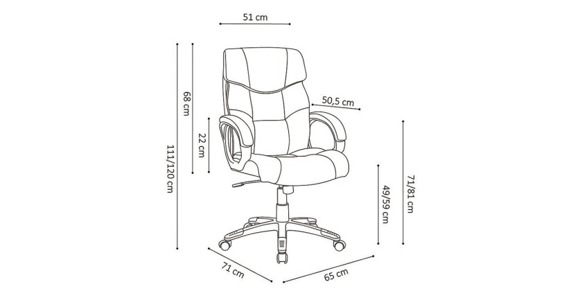 Chaise de bureau LIDA PU Noir, un choix confortable et élégant pour votre bureau