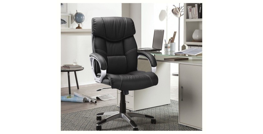 Chaise de bureau LIDA PU Noir, un choix confortable et élégant pour votre bureau