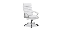 Chaise de bureau JOHN PU Blanc, un choix confortable et élégant pour votre bureau