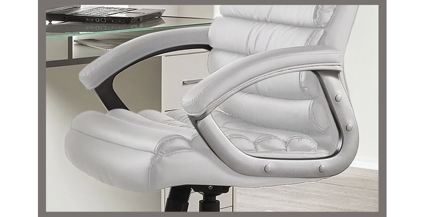 Chaise de bureau JOHN PU Blanc, un choix confortable et élégant pour votre bureau
