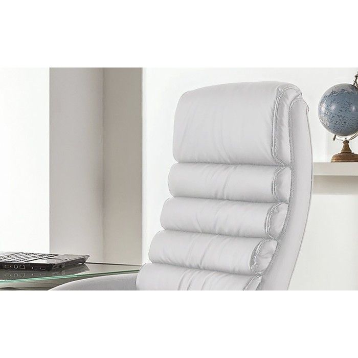 Chaise de bureau JOHN PU Blanc, un choix confortable et élégant pour votre bureau