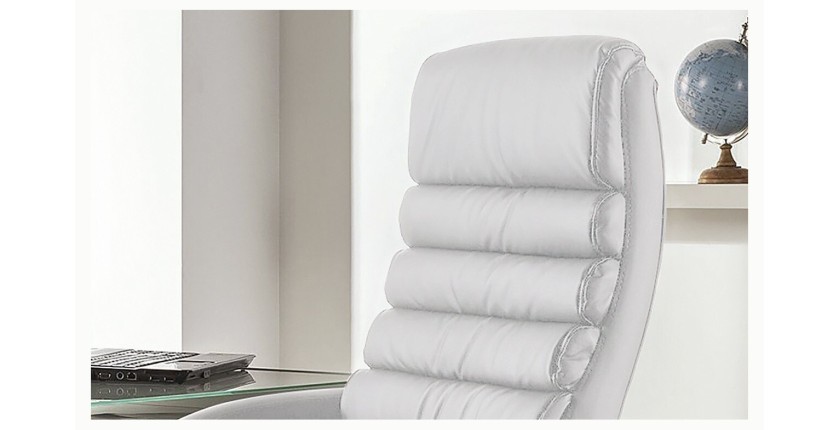 Chaise de bureau JOHN PU Blanc, un choix confortable et élégant pour votre bureau