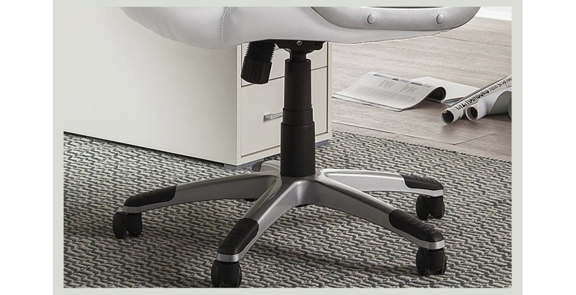 Chaise de bureau JOHN PU Blanc, un choix confortable et élégant pour votre bureau