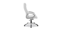 Chaise de bureau JOHN PU Blanc, un choix confortable et élégant pour votre bureau