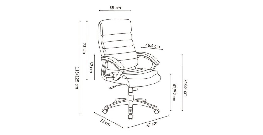 Chaise de bureau JOHN PU Blanc, un choix confortable et élégant pour votre bureau