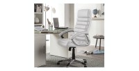 Chaise de bureau JOHN PU Blanc, un choix confortable et élégant pour votre bureau