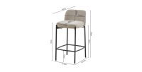 Chaise de comptoir ELISE couleur sable, dimensions H91 x L44 x P42, idéal pour un comptoir moderne