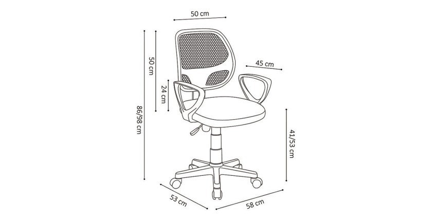 Chaise de bureau IPOLIST Tissu filet, idéal pour un bureau confortable et moderne