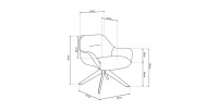 Chaise pivotante LAS en velours vert pour un salon design.