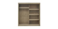Garde Robe MILS, armoire 2 portes coulissantes chêne sonoma, idéal pour une chambre design