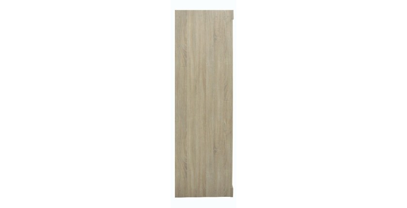 Garde Robe MILS, armoire 2 portes coulissantes avec miroir coloris chêne sonoma, idéal pour une chambre design