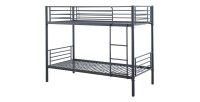 Lit en métal superposé 90x200 cm SAMMY, coloris gris foncé