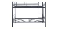 Lit en métal superposé 90x200 cm SAMMY, coloris gris foncé