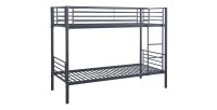 Lit en métal superposé 90x200 cm SAMMY, coloris gris foncé