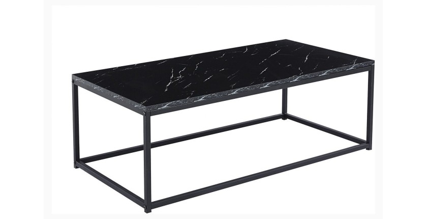 Table basse EWING effet marbre noir, idéal pour un salon unique
