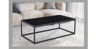 Table basse EWING effet marbre noir, idéal pour un salon unique