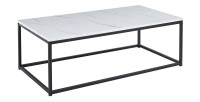 Table basse EWING effet marbre blanc, idéal pour un salon unique