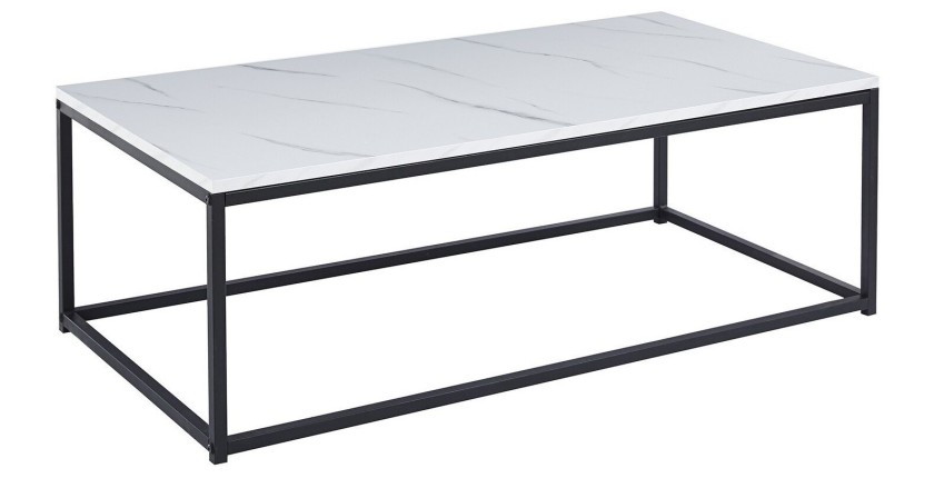 Table basse EWING effet marbre blanc, idéal pour un salon unique
