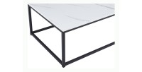Table basse EWING effet marbre blanc, idéal pour un salon unique