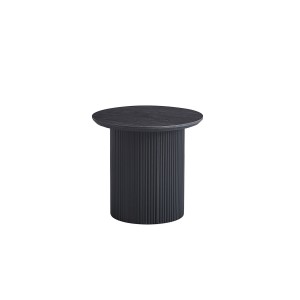 Table basse collection VAGOS effet bois brun foncé diamètre 50 cm